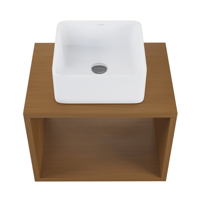 Swiss Madison, Concorde 24'' Wall-Hung Vanity In Brown Oak