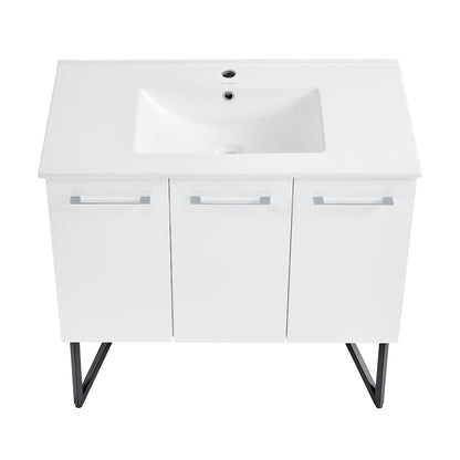 Swiss Madison Annecy 36-inch freestanding bathroom vanity in White — view 9