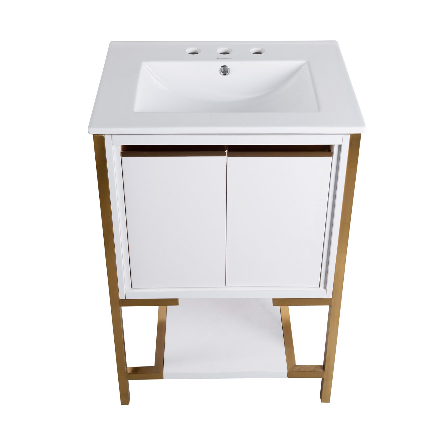 Swiss Madison, Marseille 24 in. White Bathroom Vanity With White, 3-Hole Ceramic Sink Top
