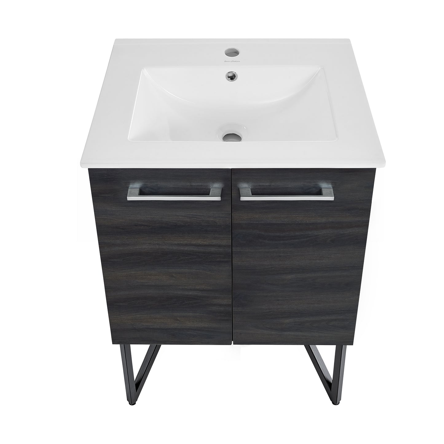 Swiss Madison, Annecy 24" Freestanding Bathroom Vanity in Black Walnut with Sink Top