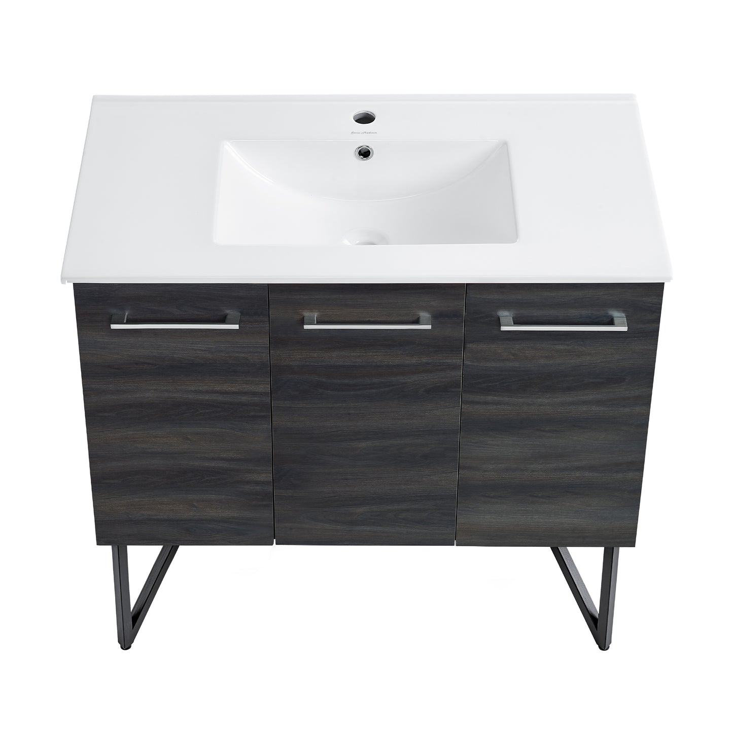 Swiss Madison, Annecy 36" Freestanding Bathroom Vanity in Black Walnut with Sink Top