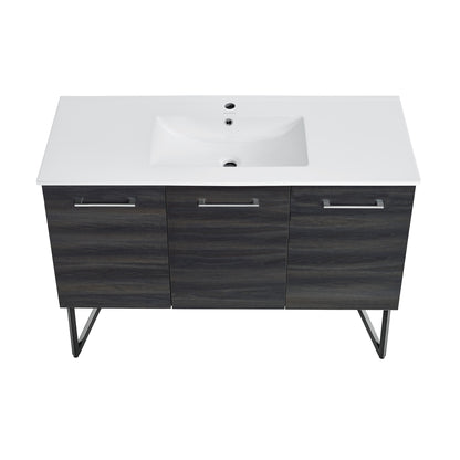 Swiss Madison, Annecy 48" Freestanding Bathroom Vanity in Black Walnut with Sink Top