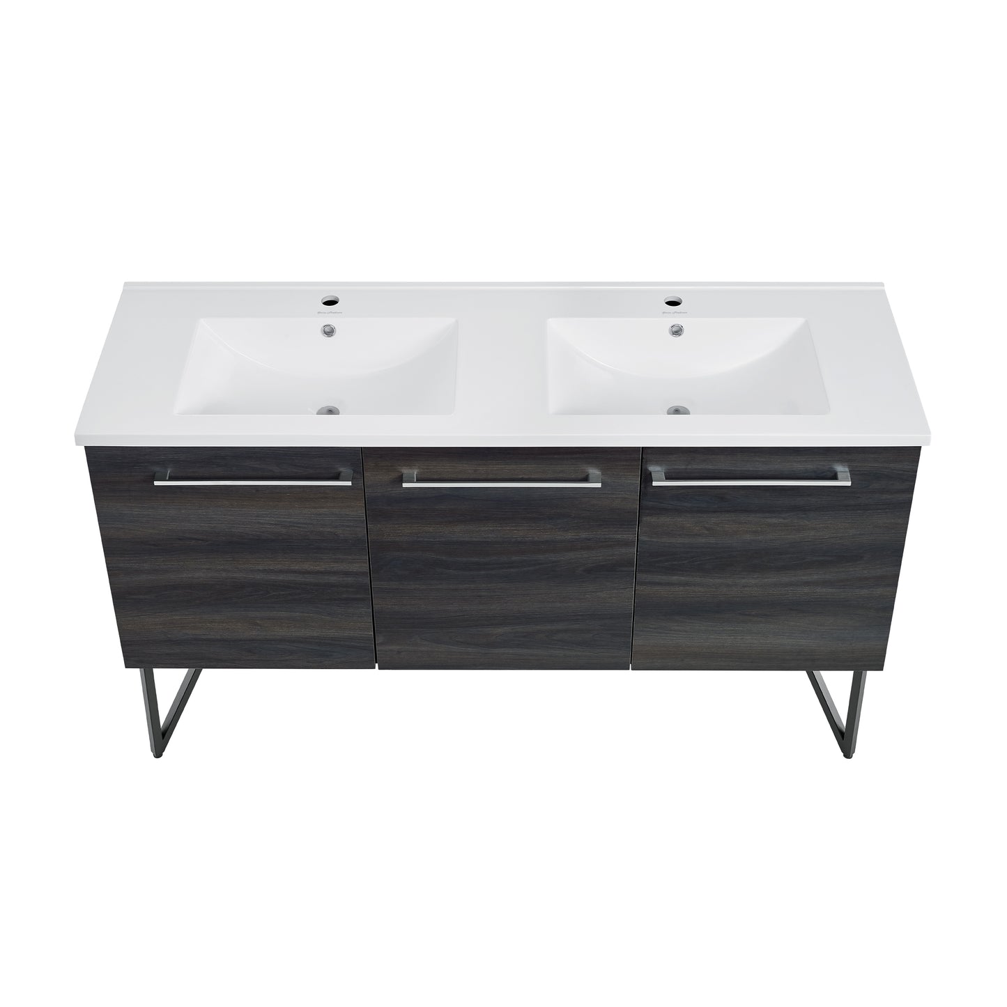 Swiss Madison, Annecy 60" Freestanding Bathroom Vanity in Black Walnut with Sink Top