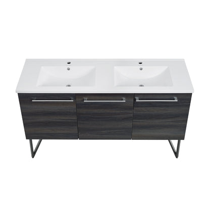 Swiss Madison, Annecy 60" Freestanding Bathroom Vanity in Black Walnut with Sink Top