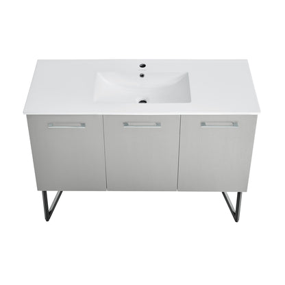 Swiss Madison, Annecy 48" Freestanding Bathroom Vanity in Gray with Sink Top