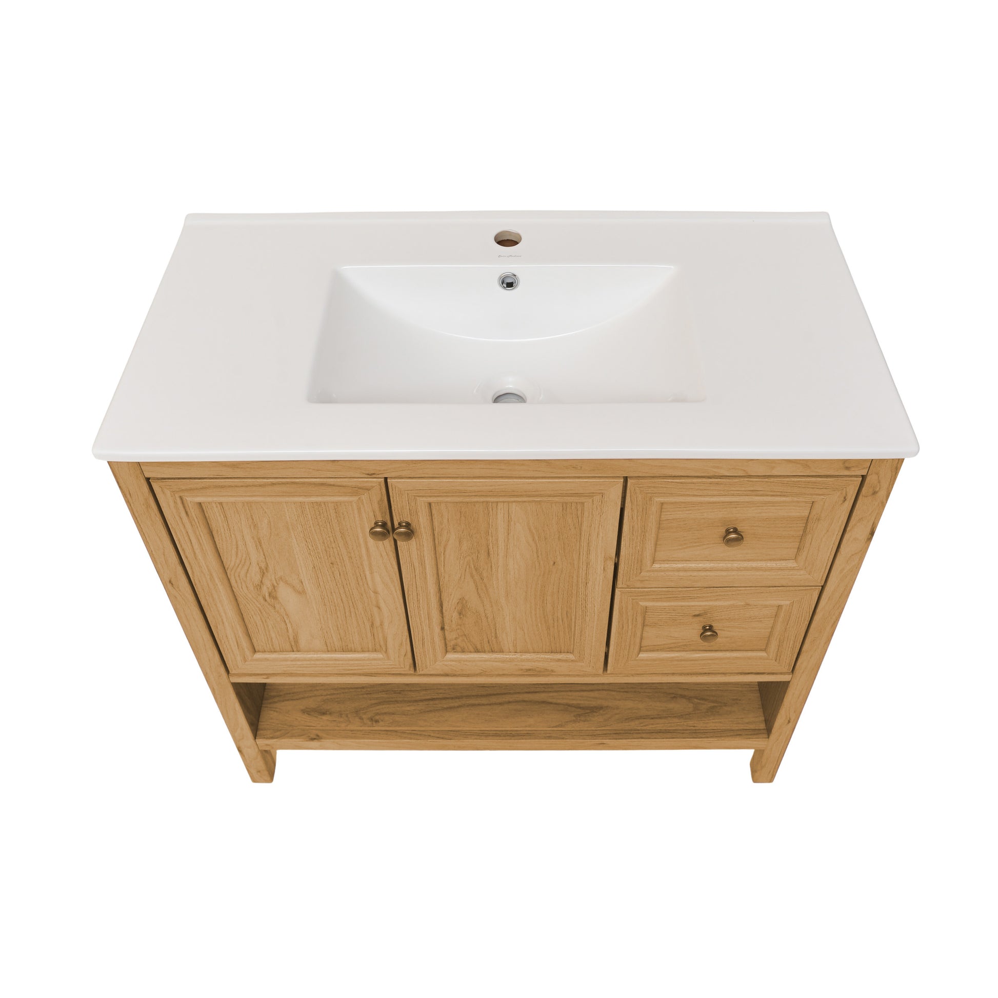 Swiss Madison Chateau 36-inch freestanding bathroom vanity in Golden Oak — view 10