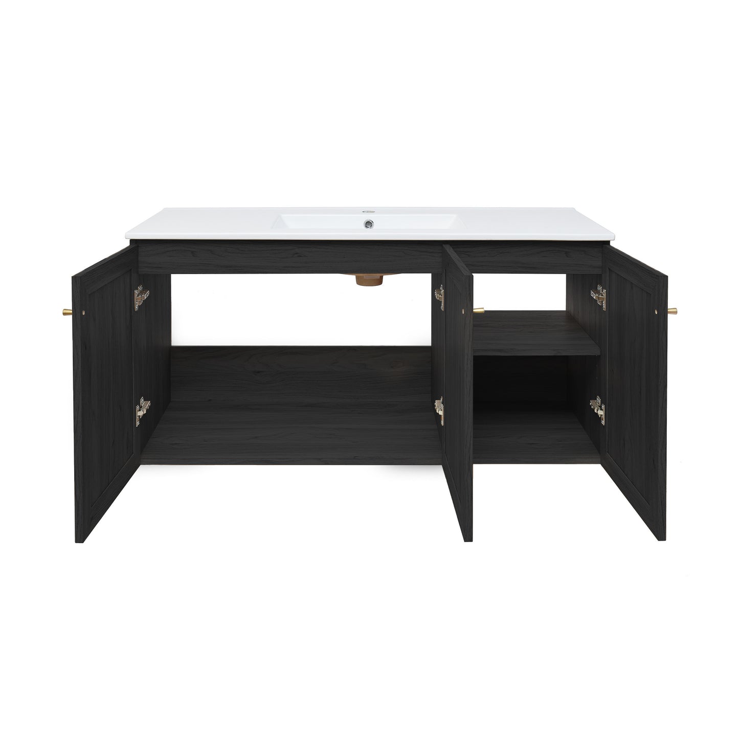 Swiss Madison, Classe 48" Wall-Mounted Bathroom Vanity in Black Oak