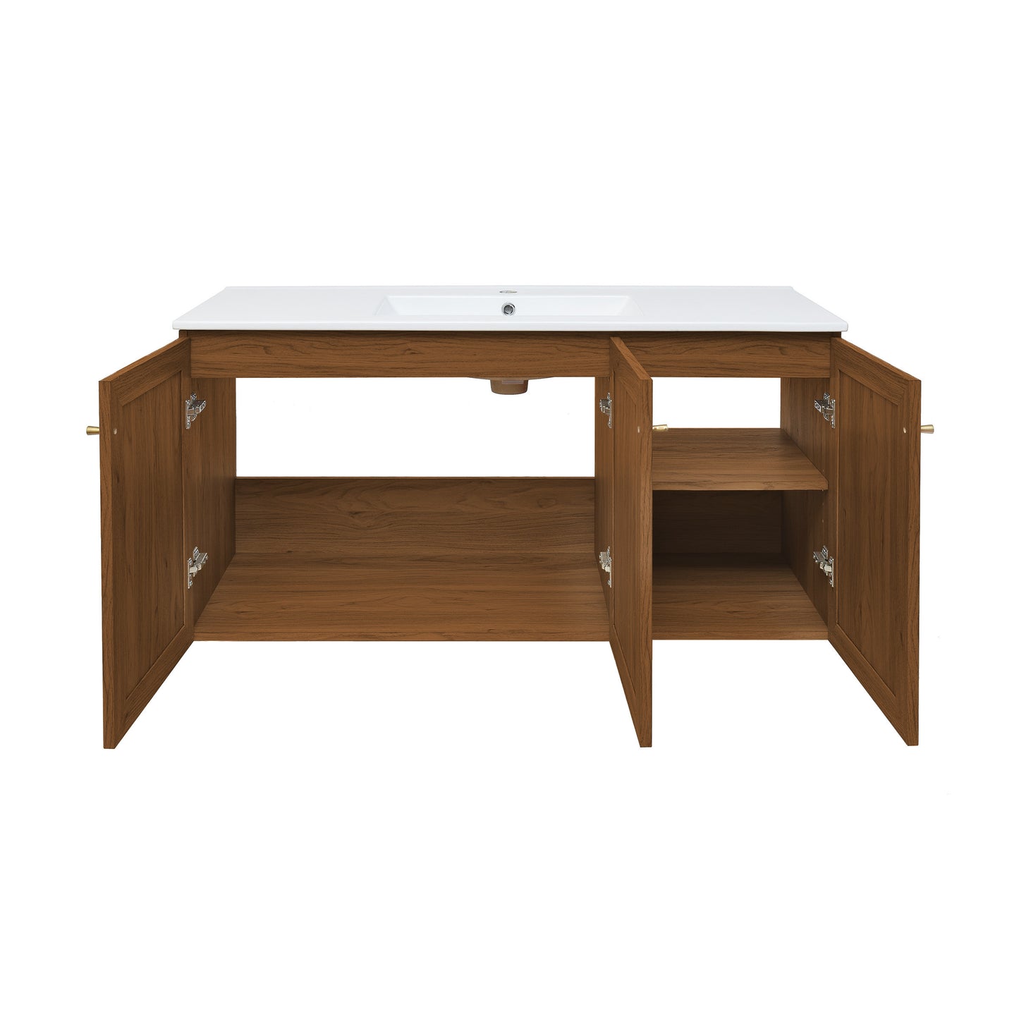Swiss Madison, Classe 48" Wall-Mounted Bathroom Vanity in Brown Oak