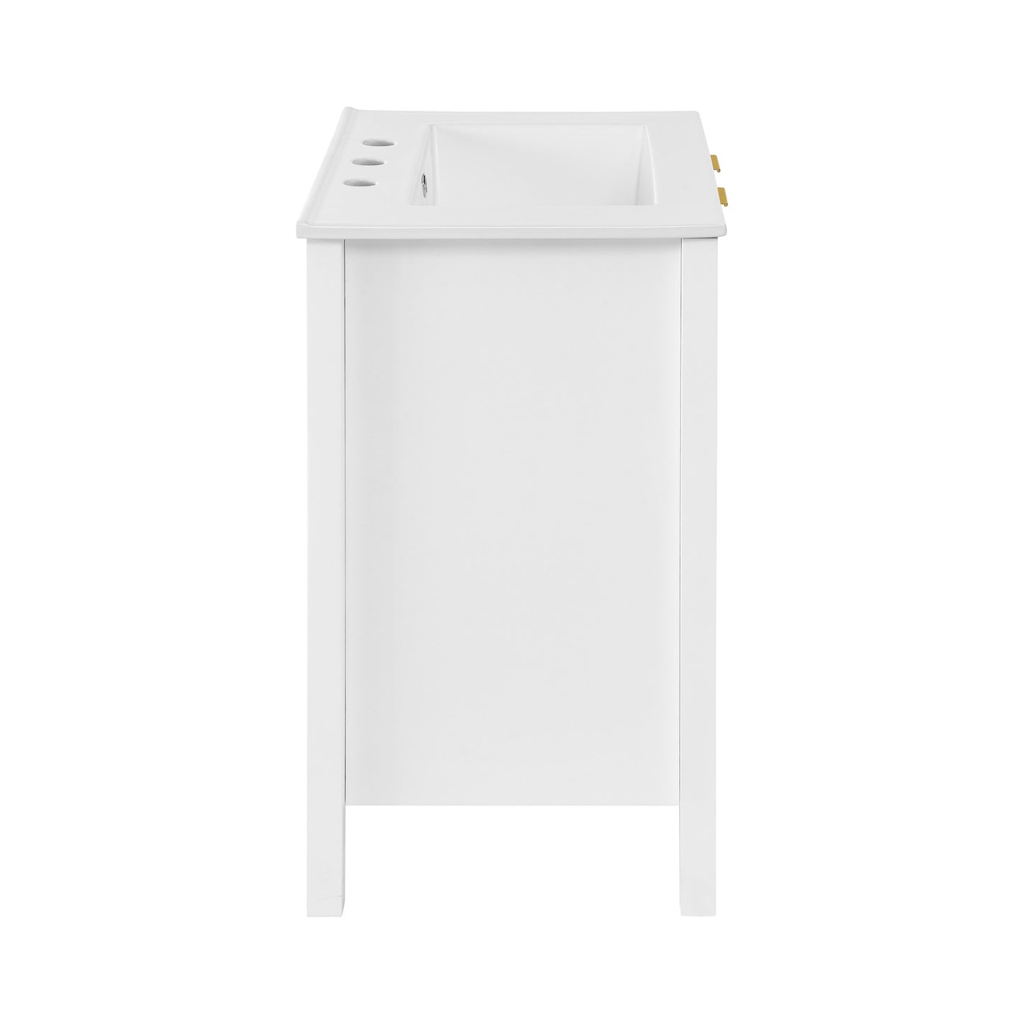 Swiss Madison, Bastille 24 in. White Bathroom Vanity With White, 3-Hole Ceramic Sink Top
