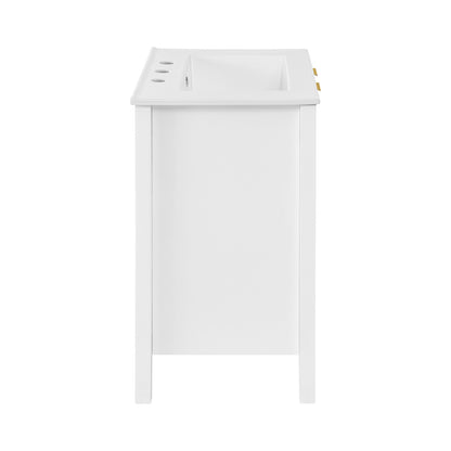 Swiss Madison, Bastille 24 in. White Bathroom Vanity With White, 3-Hole Ceramic Sink Top