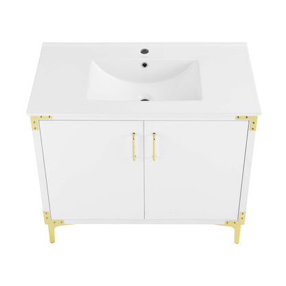 Swiss Madison, Voltaire 36" Freestanding Bathroom Vanity in White with Sink Top