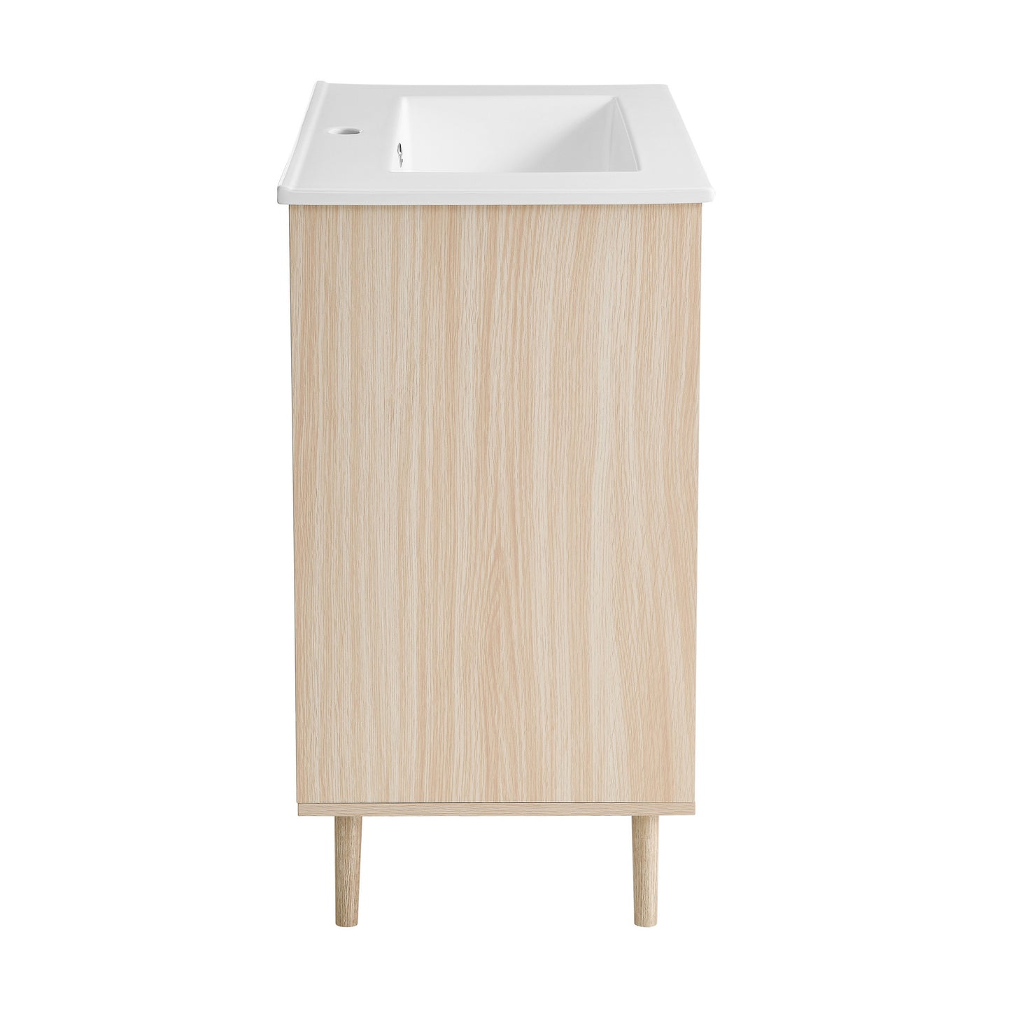 Swiss Madison, Brusque 24" Freestanding Bathroom Vanity in Natural Oak with Sink Top