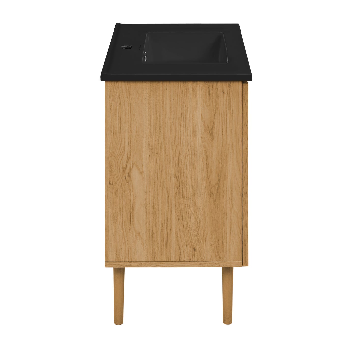 Swiss Madison, Bron 36" Freestanding Bathroom Vanity in Golden Oak with Black Sink Top
