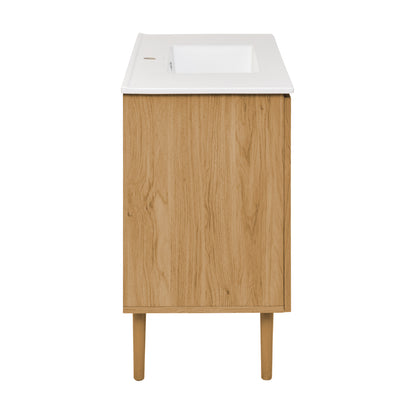 Swiss Madison, Bron 36" Freestanding Bathroom Vanity in Golden Oak with Sink Top