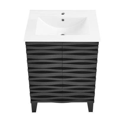 Swiss Madison, Cascade 24" Bathroom Vanity in Black