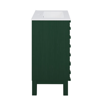 Swiss Madison, Cascade 24" Freestanding Bathroom Vanity in Green Oak with Sink Top