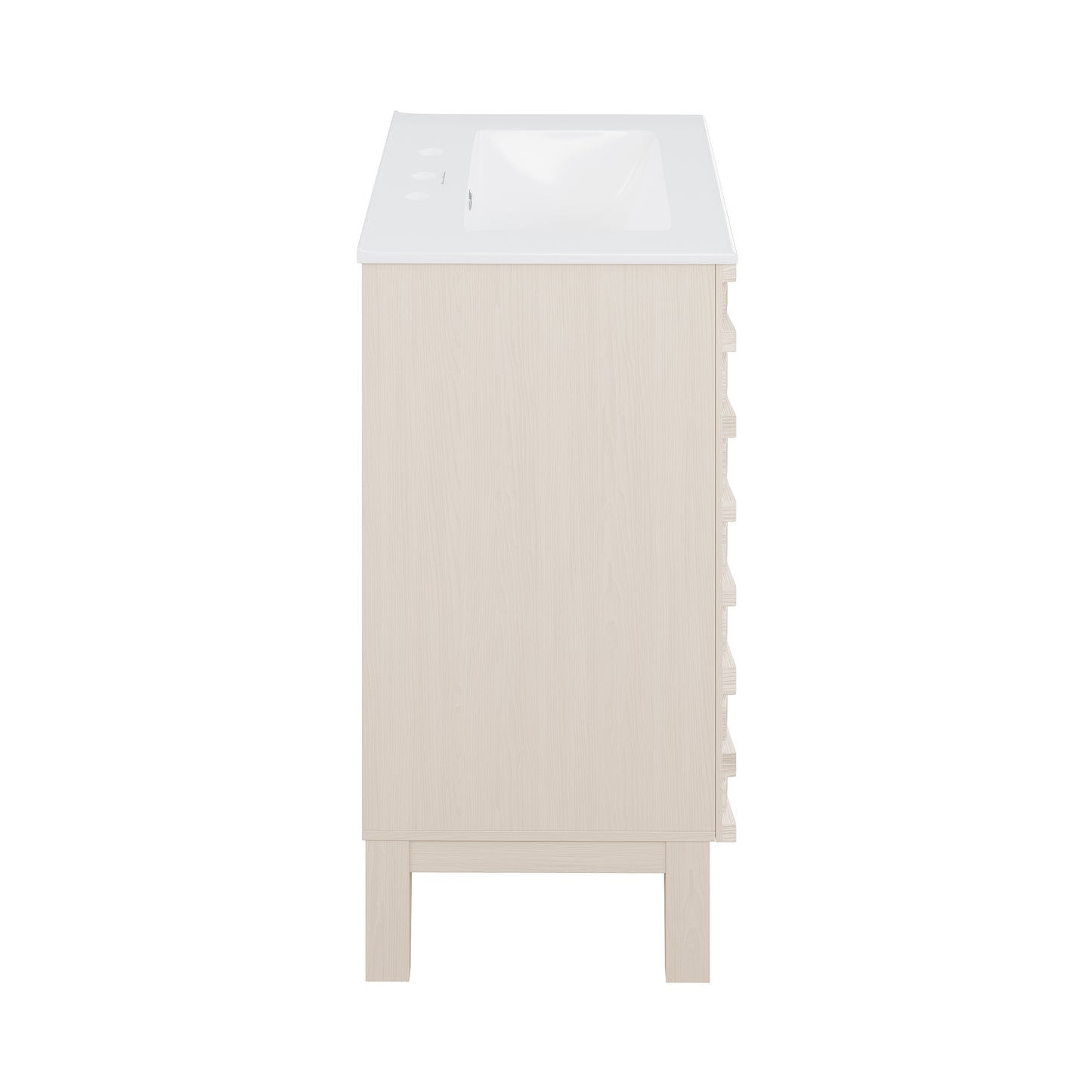 Swiss Madison, Cascade 24 in. White Oak Bathroom Vanity With White, 3-Hole Ceramic Sink Top