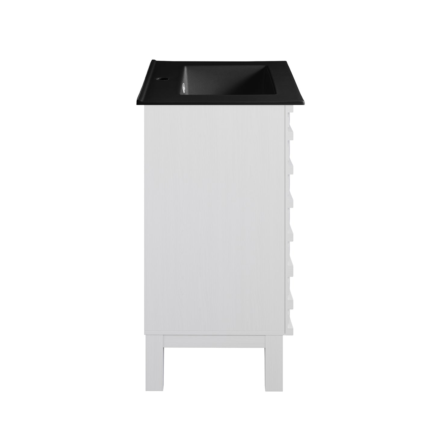 Swiss Madison, Cascade 24 in. White Oak Bathroom Vanity With Black Ceramic Sink Top