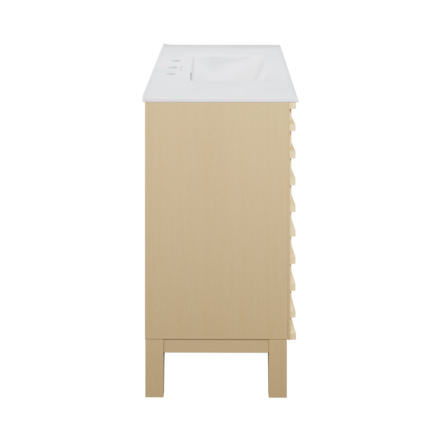 Swiss Madison, Cascade 36 in. Natural oak Bathroom Vanity With White, 3-Hole Ceramic Sink Top