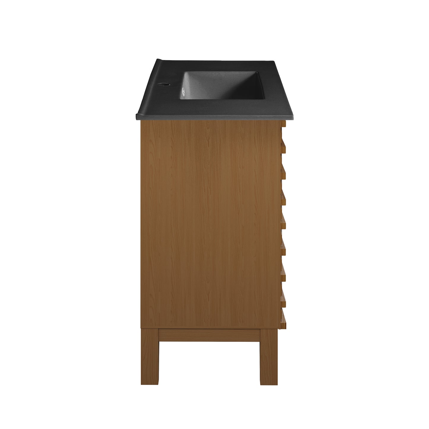 Swiss Madison, Cascade 36 in. Brown oak Bathroom Vanity With Black Ceramic Sink Top