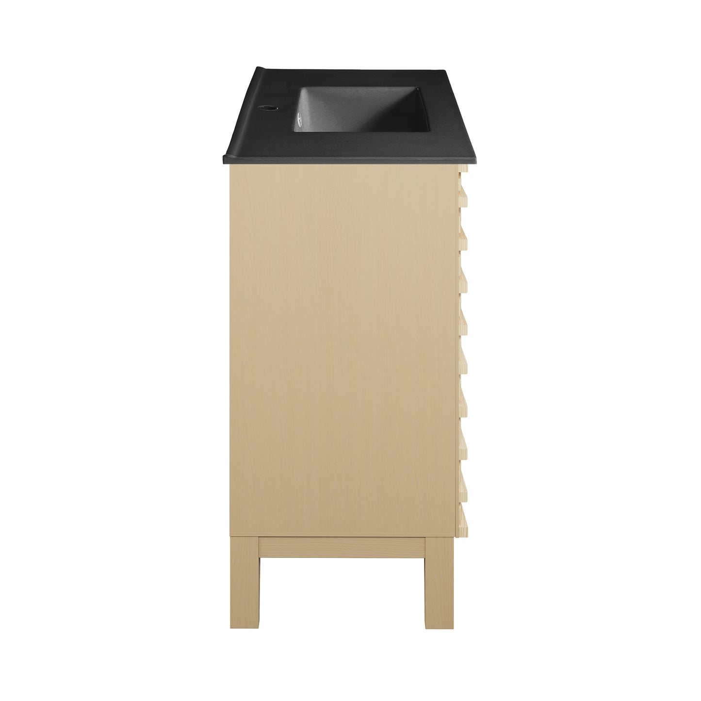 Swiss Madison, Cascade 36 in. Natural oak Bathroom Vanity With Black Ceramic Sink Top