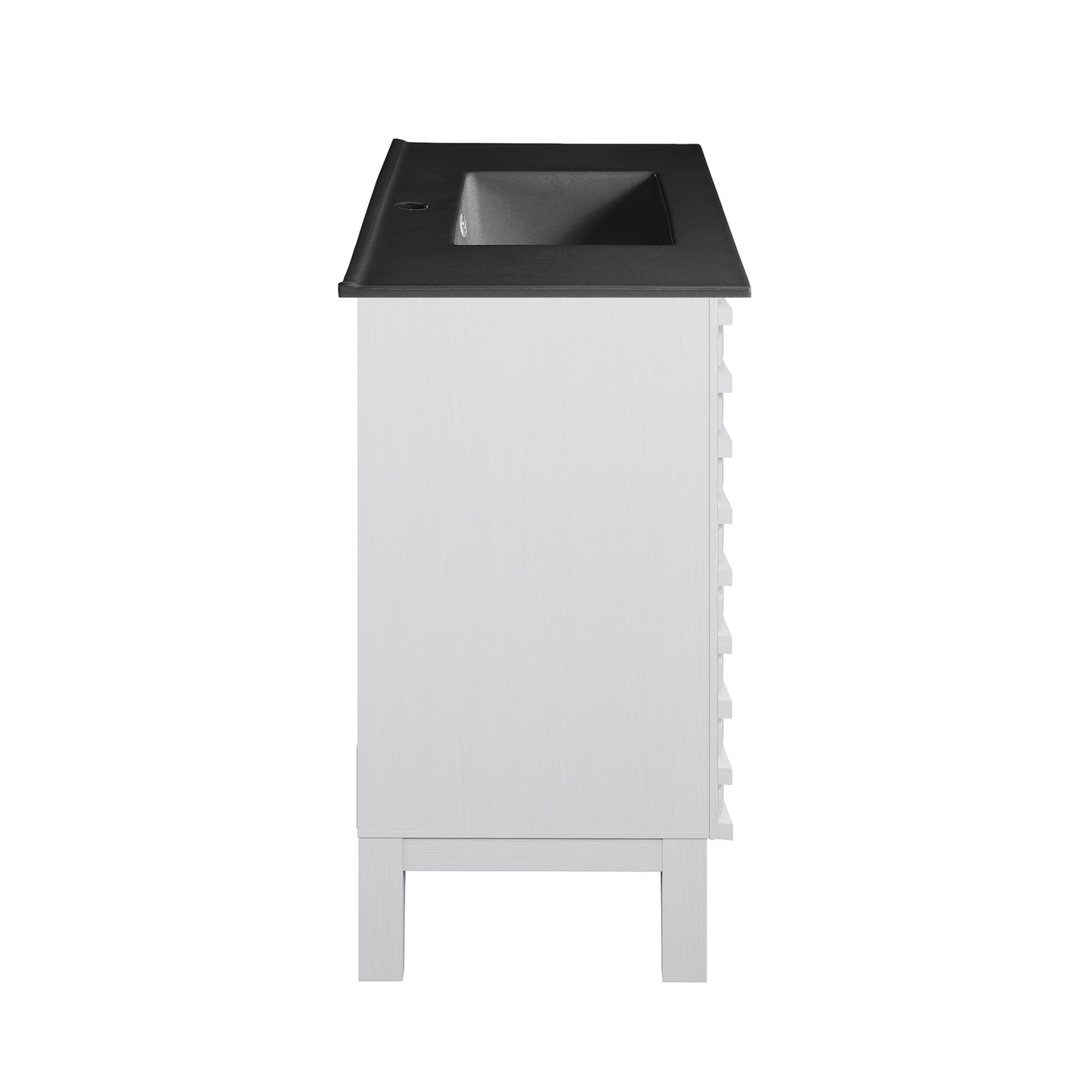 Swiss Madison, Cascade 36 in. White Oak Bathroom Vanity With Black Ceramic Sink Top