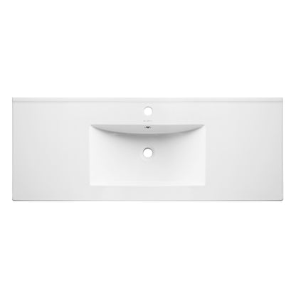 Swiss Madison, Pierre 48 Single, Open Shelf, Gold Metal Frame Bathroom Vanity