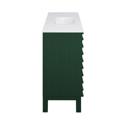 Swiss Madison, Cascade 48" Freestanding Bathroom Vanity in Green Oak with Sink Top