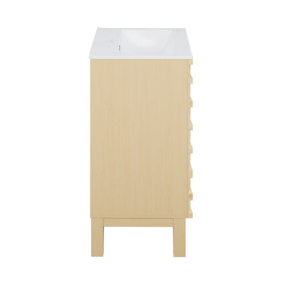Swiss Madison, Cascade 18" Bathroom Vanity in Natural Oak