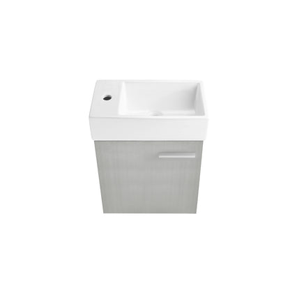 Swiss Madison, Colmer 18 Single, Brushed Grey, One Cabinet, Bathroom Vanity