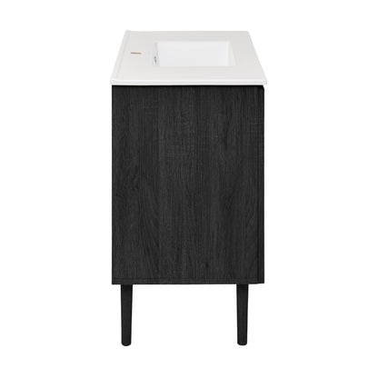 Swiss Madison, Bron 36" Freestanding Bathroom Vanity in Black Oak with Sink Top