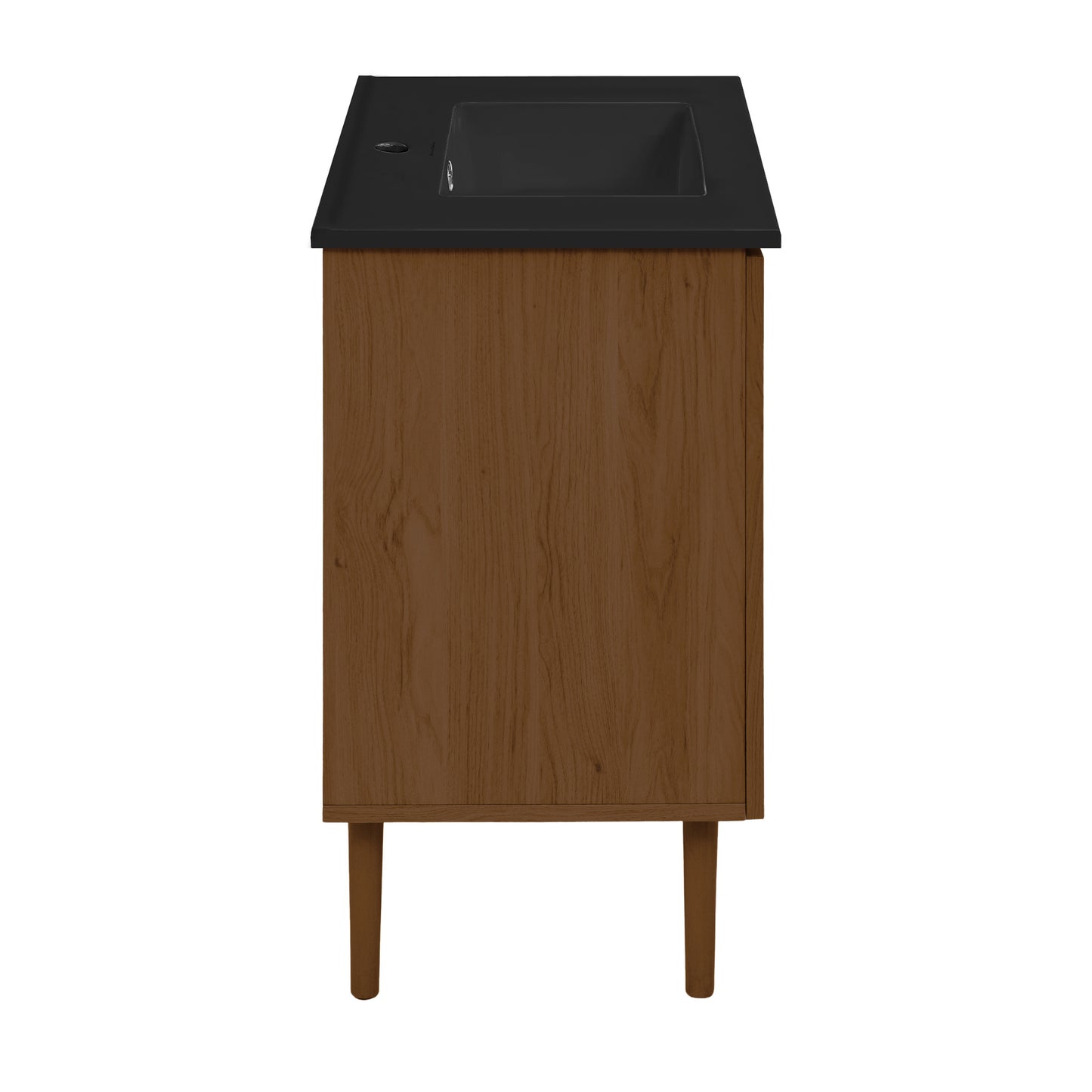 Swiss Madison, Bron 36" Freestanding Bathroom Vanity in Brown Oak with Black Sink Top