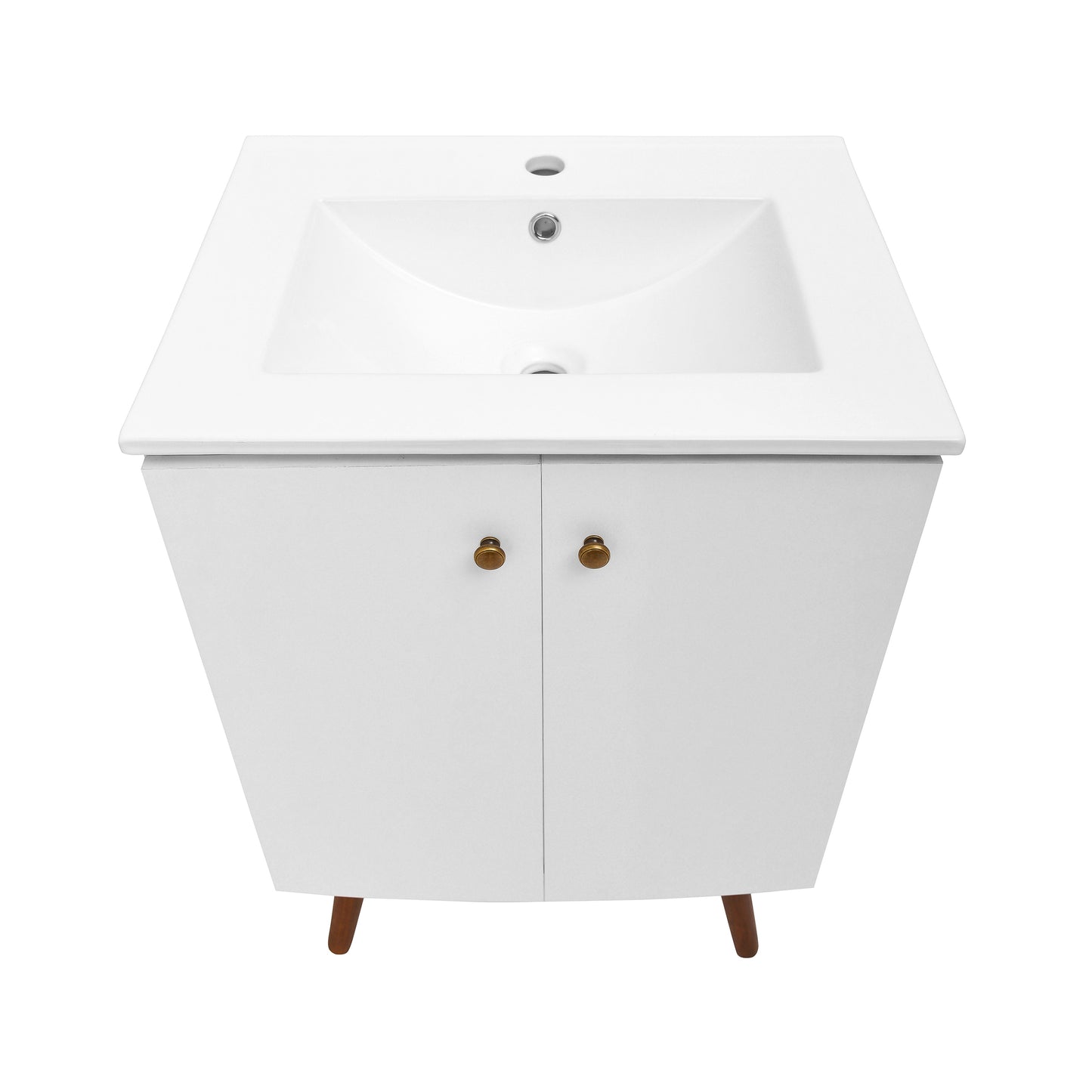 Swiss Madison, Manoir 24" Freestanding Bathroom Vanity in White with Sink Top