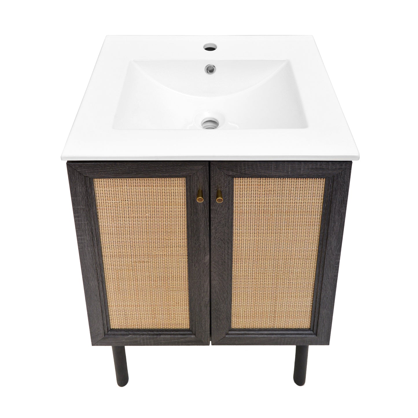 Swiss Madison, Classe 24" Freestanding Bathroom Vanity in Black Oak with Sink Top