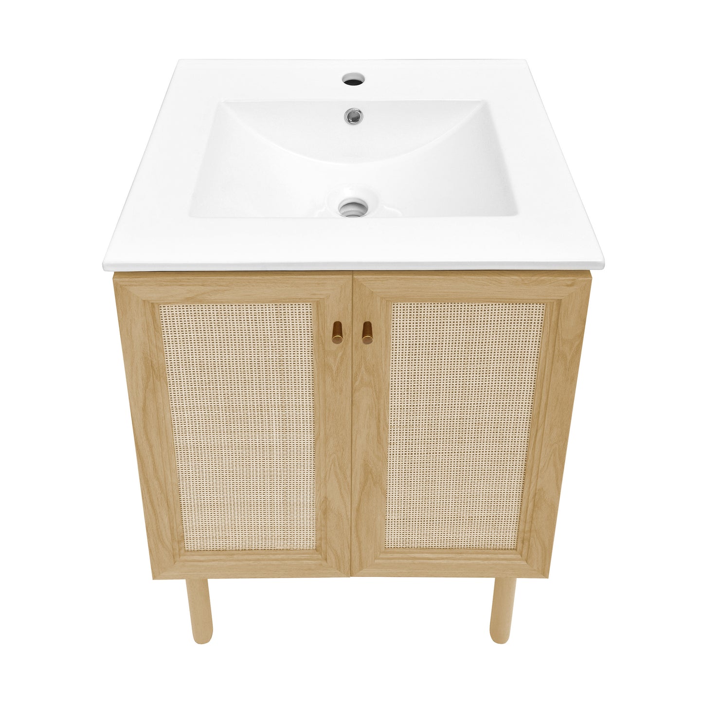 Swiss Madison, Classe 24" Freestanding Bathroom Vanity in Natural Oak with Sink Top