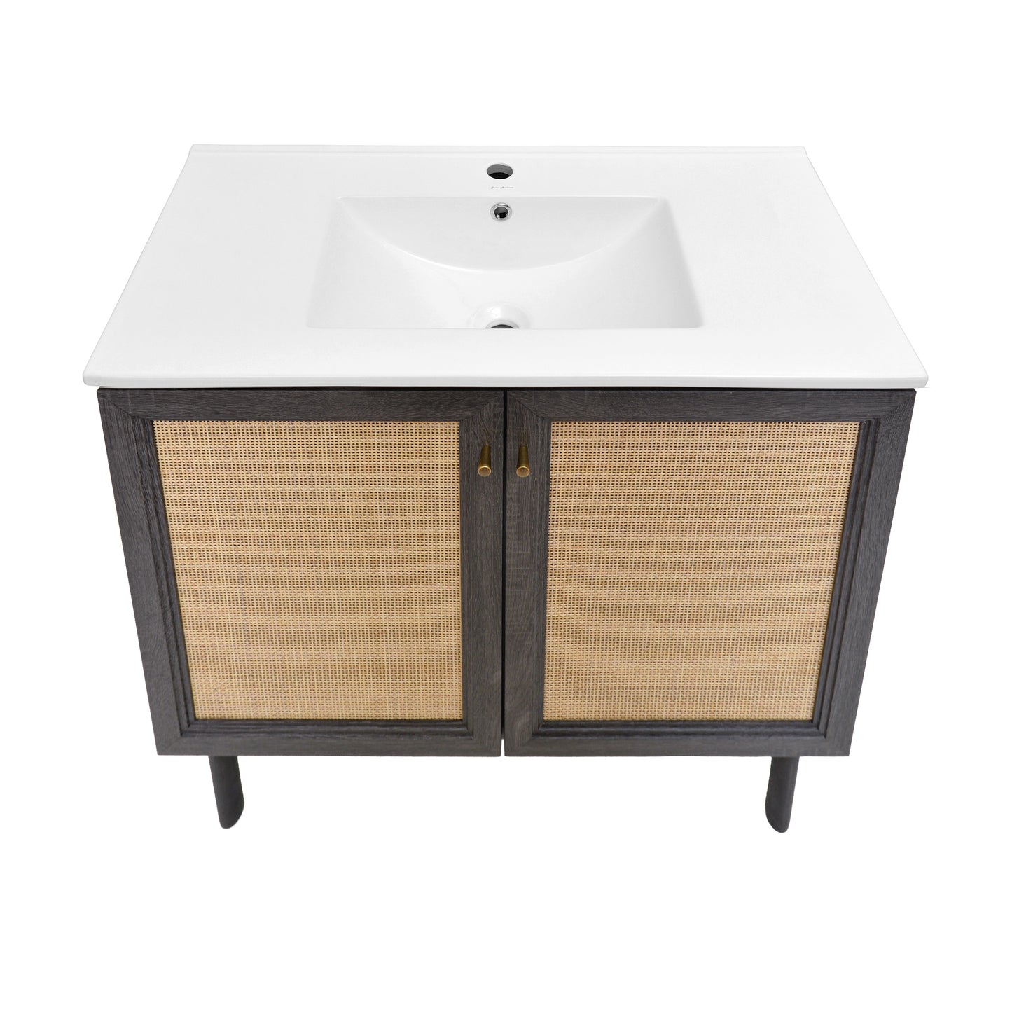 Swiss Madison, Classe 36" Freestanding Bathroom Vanity in Black Oak with Sink Top