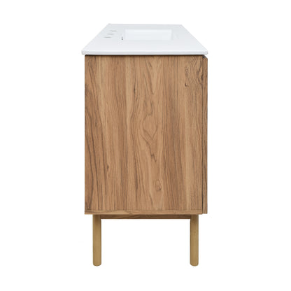 Swiss Madison Classe 48-inch freestanding bathroom vanity in Golden Oak — view 4