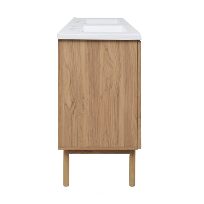 Swiss Madison Classe 60-inch freestanding bathroom vanity in Golden Oak — view 8