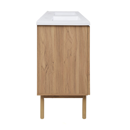 Swiss Madison Classe 60-inch freestanding bathroom vanity in Golden Oak — view 10