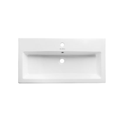 Swiss Madison, Pierre 32" Open Shelf Black Frame Freestanding Bathroom Vanity with Sink Top