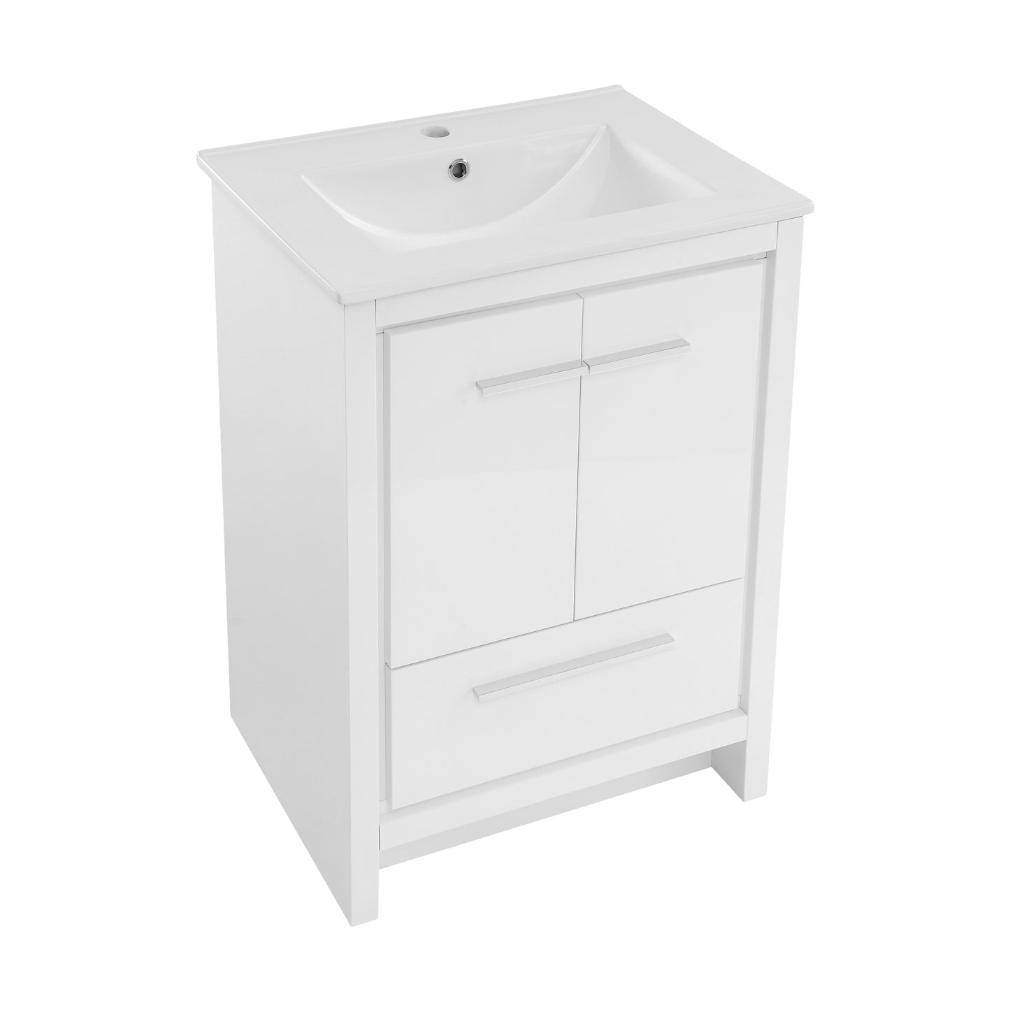 Swiss Madison, Virage 24" Freestanding Bathroom Vanity in White with Sink Top