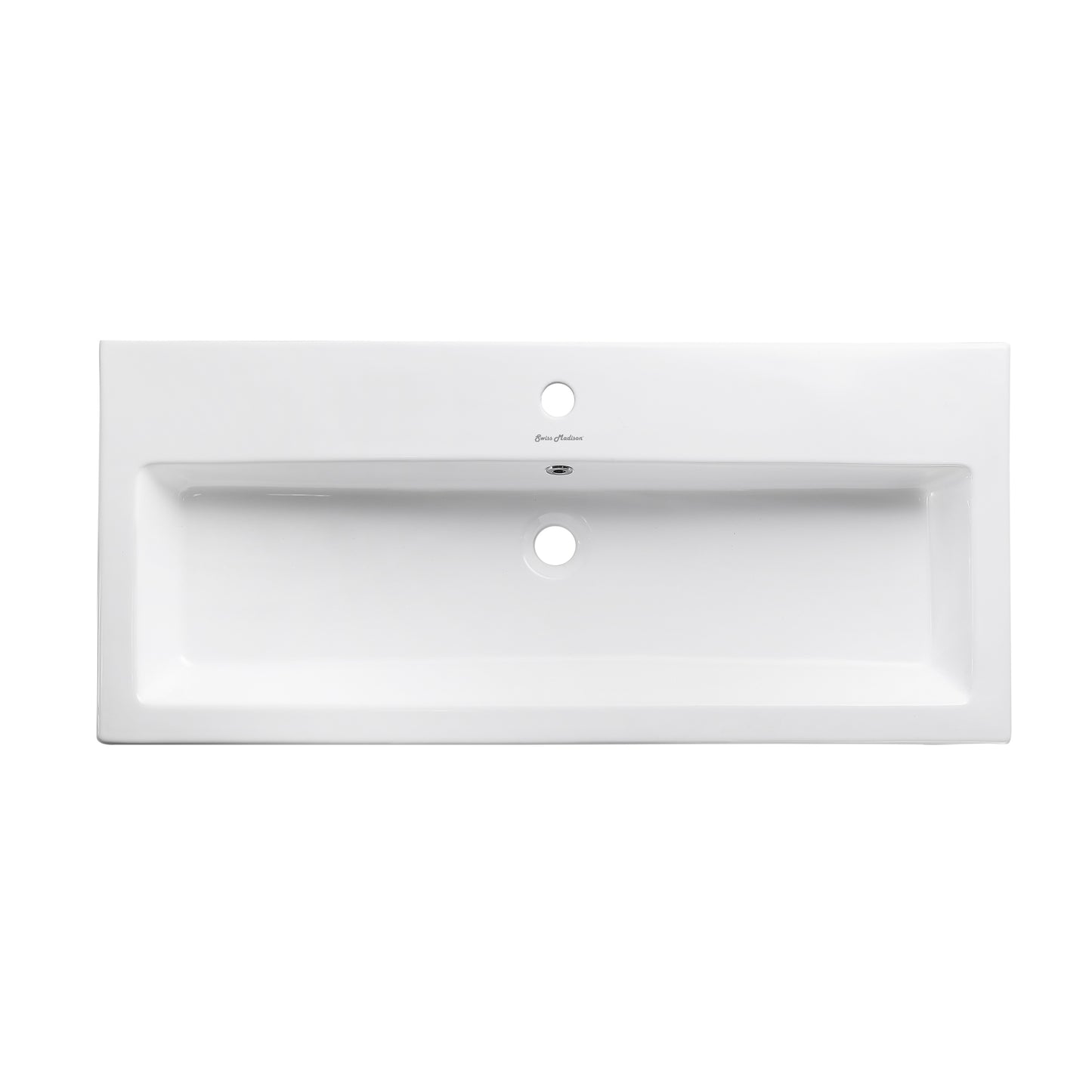 Swiss Madison, Pierre 40 Single, Freestanding, Open Shelf, Chrome Metal Frame Bathroom Vanity
