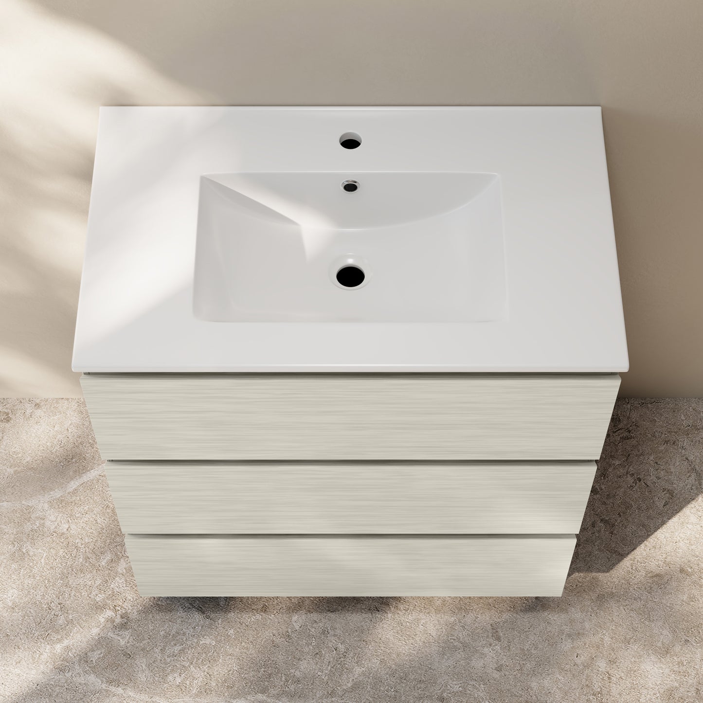 Swiss Madison, Liberte 30" Freestanding Bathroom Vanity in White Oak with Sink Top