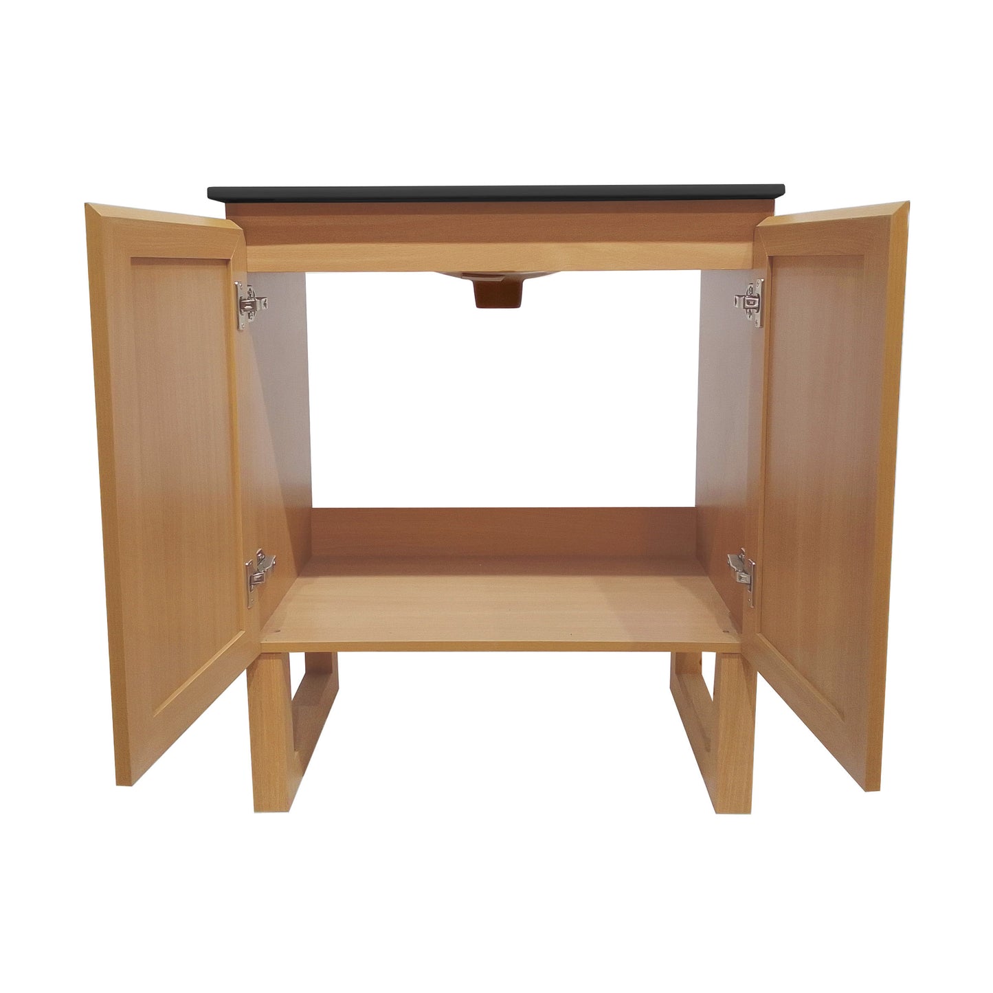 Swiss Madison, Arles 30 in. Natural Oak Bathroom Vanity With Black, 3-Hole Ceramic Sink Top
