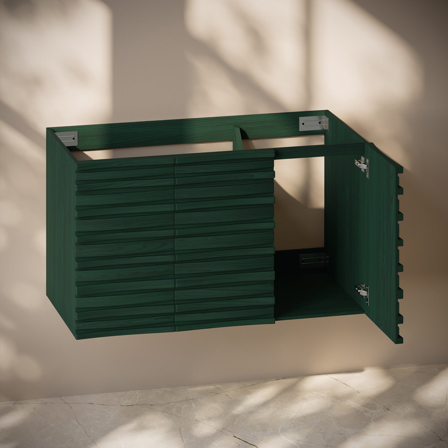 Swiss Madison Cascade 36-inch wall-mount bathroom vanity in Green Oak — view 5
