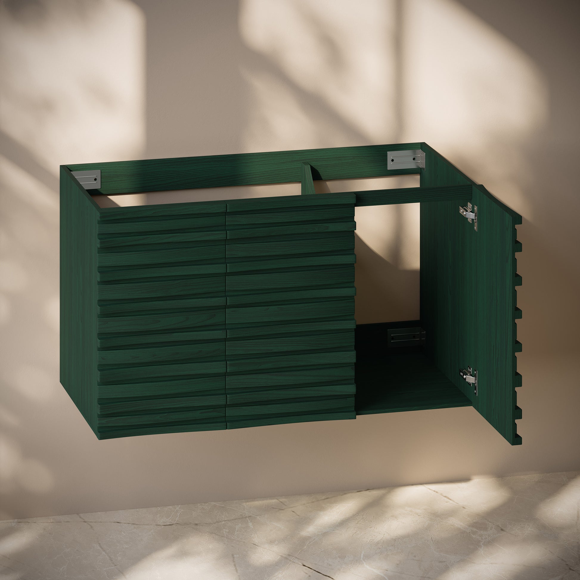 Swiss Madison Cascade 36-inch wall-mount bathroom vanity in Green Oak — view 5
