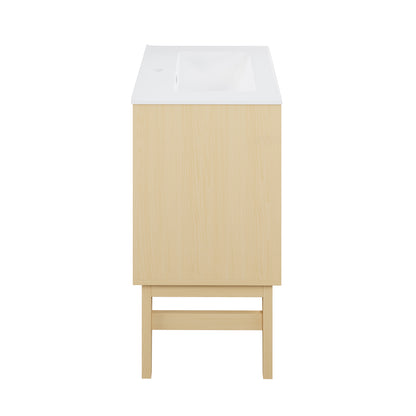 Swiss Madison, Bosse 24" Freestanding Bathroom Vanity in Natural Oak with Sink Top