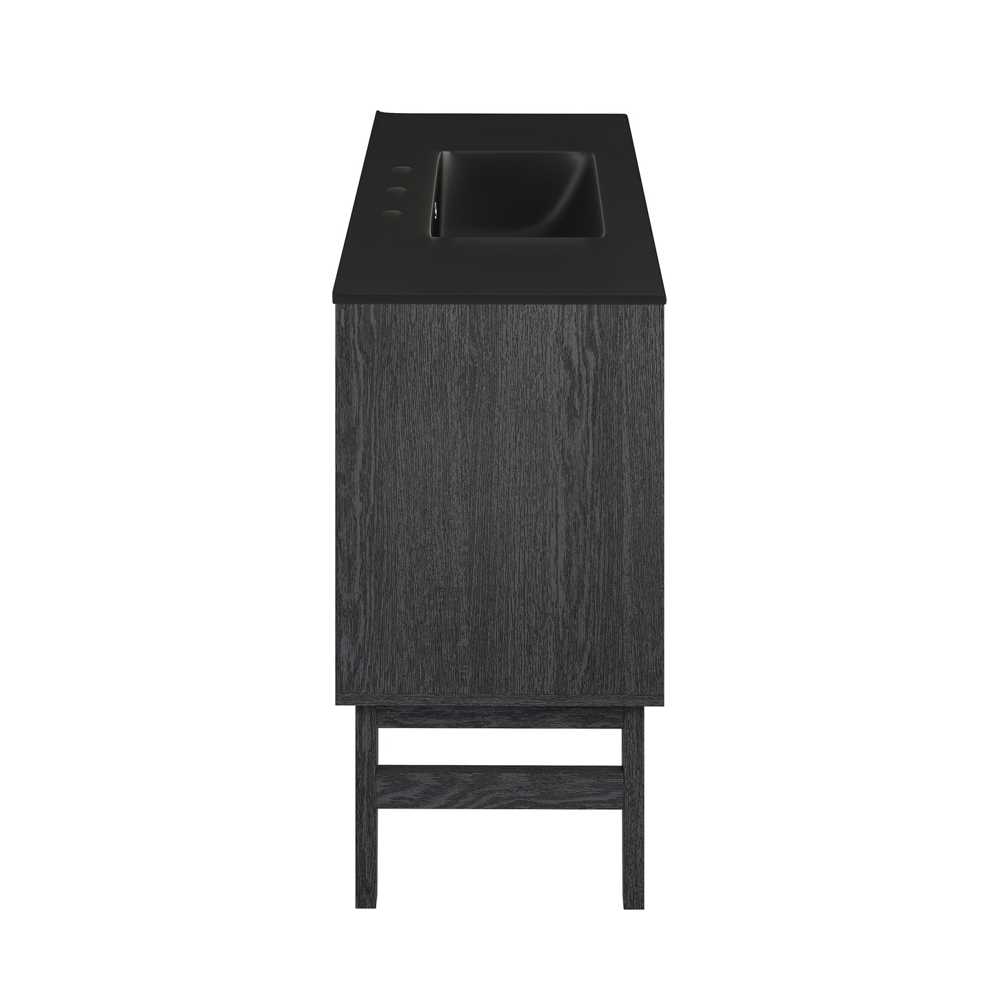 Swiss Madison, Bosse 36" Freestanding Bathroom Vanity in Black Oak with Black 3-Hole Widespread Sink Top