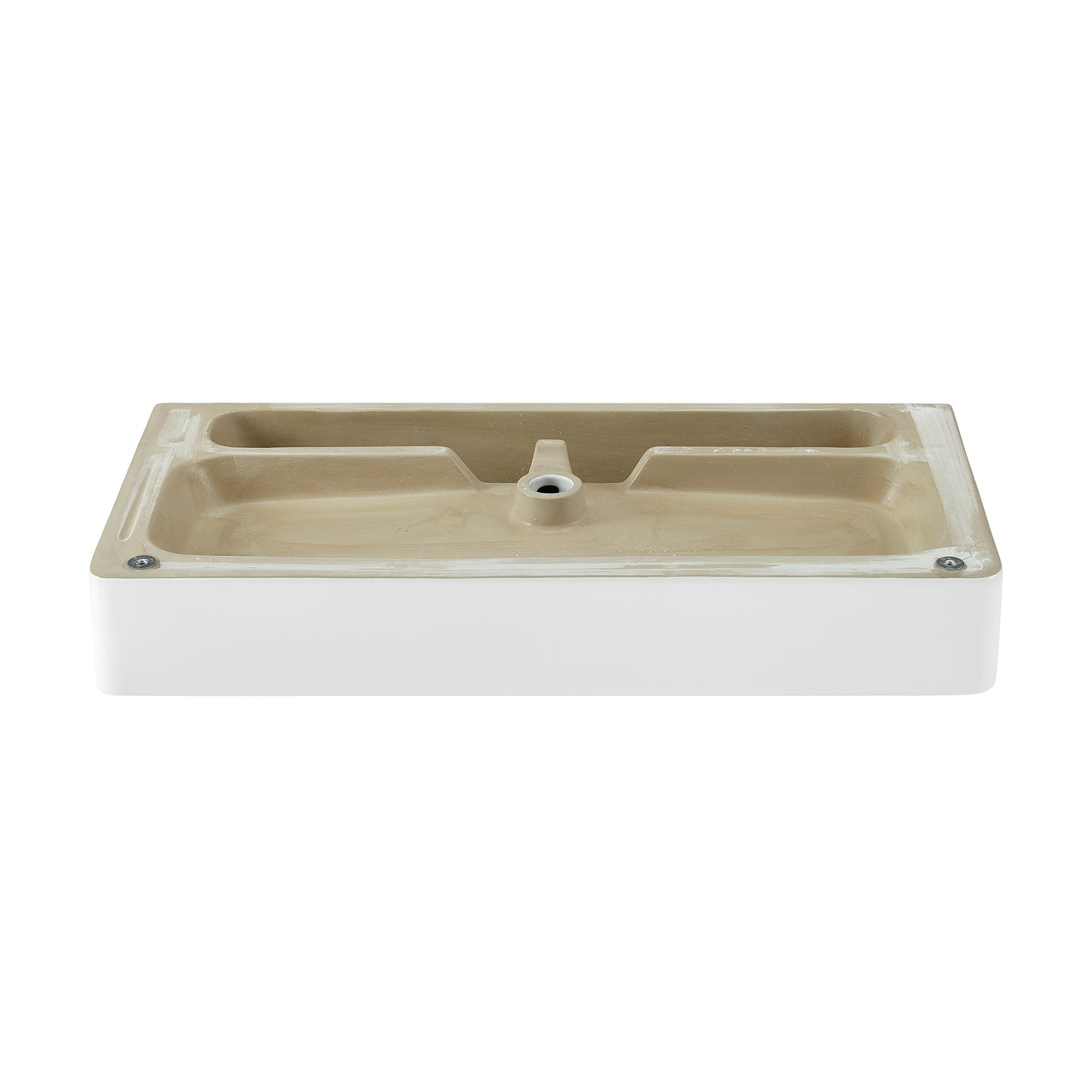 Swiss Madison, Carre 36 Ceramic Console Sink White Basin Gold Legs
