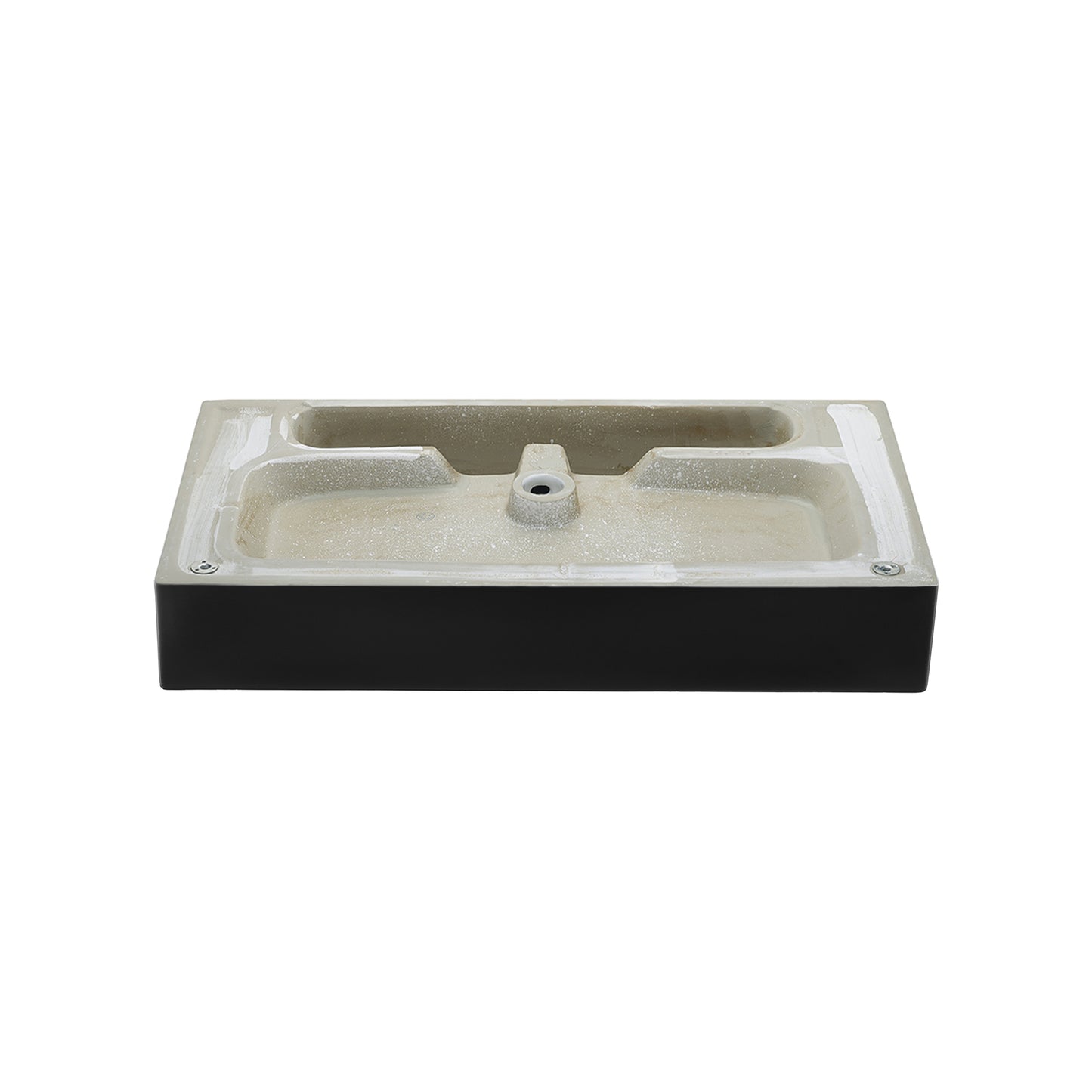 Swiss Madison, Claire 30 Ceramic Console Sink Matte Black Basin Gold Legs